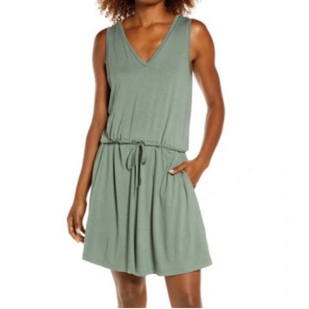 Sweaty Betty Take It‎ Easy Green Tie Waist Dress Medium
